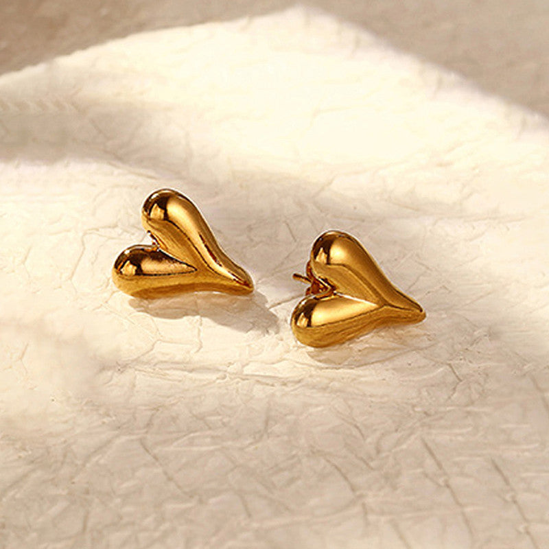 Gold Plated Anti Tarnish Heart Themed Earrings