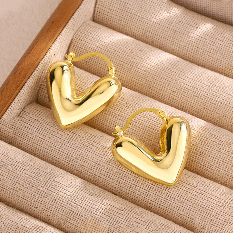 Gold Plated Anti Tarnish Heart Themed Earrings