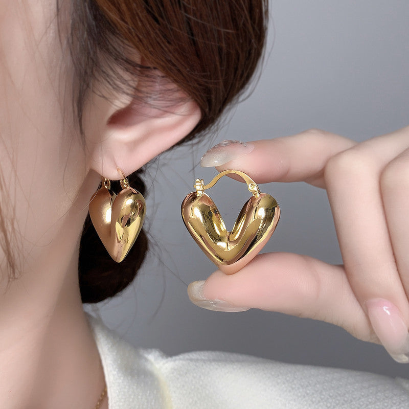 Gold Plated Anti Tarnish Heart Themed Earrings