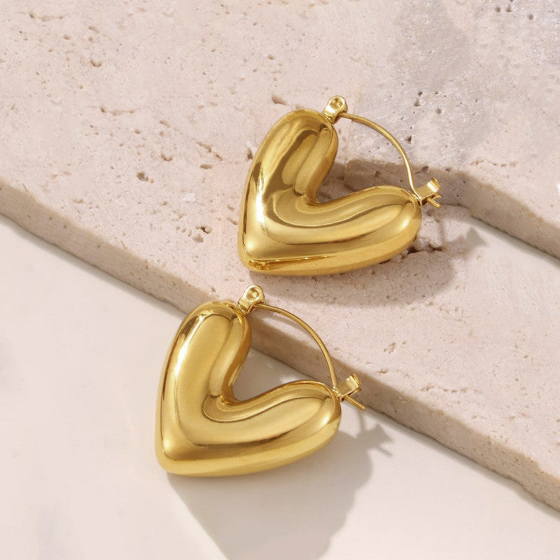 Gold Plated Anti Tarnish Heart Themed Earrings