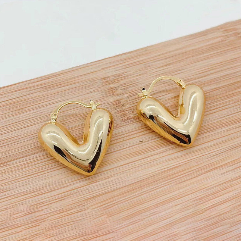 Gold Plated Anti Tarnish Heart Themed Earrings