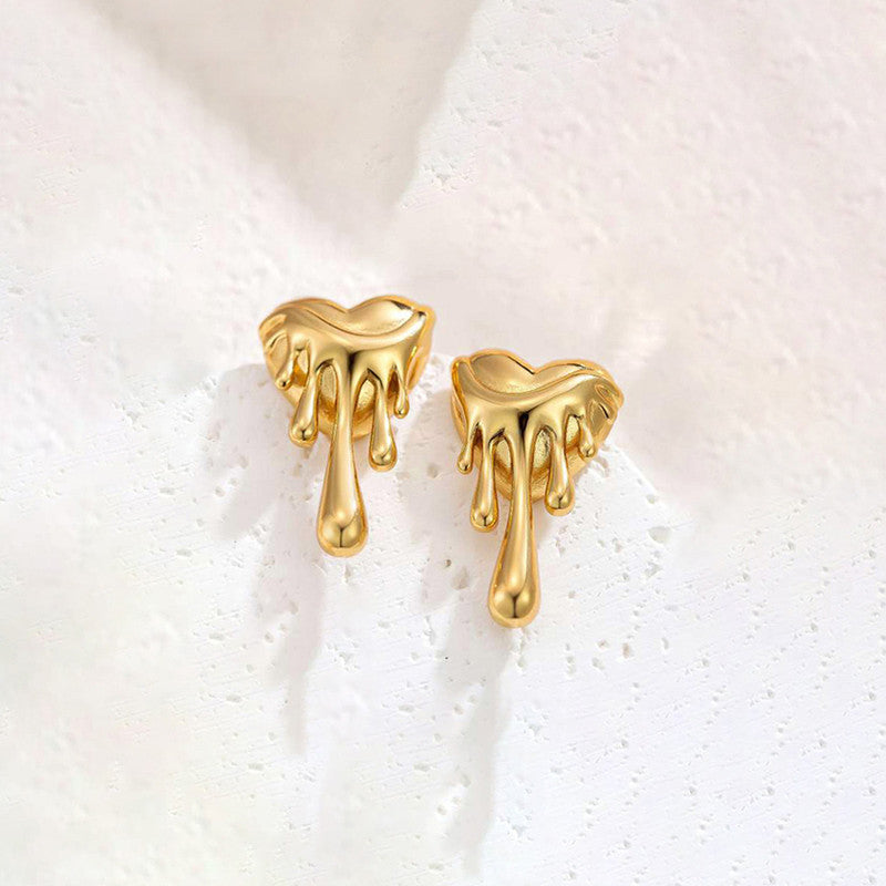 Gold-Plated Anti Tarnish Stainless Steel Quirky Drop Earrings
