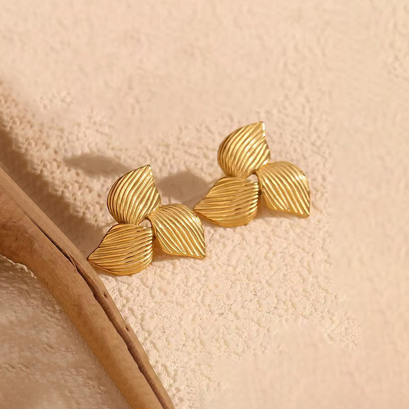Gold-Plated Anti Tarnish Stainless Steel Triangular Stud Earrings