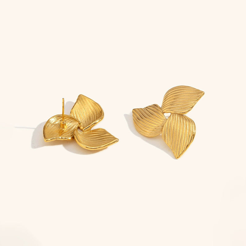 Gold-Plated Anti Tarnish Stainless Steel Triangular Stud Earrings