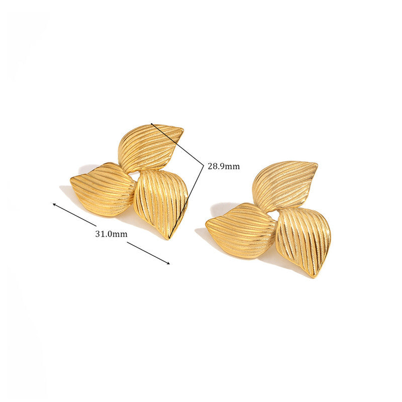 Gold-Plated Anti Tarnish Stainless Steel Triangular Stud Earrings