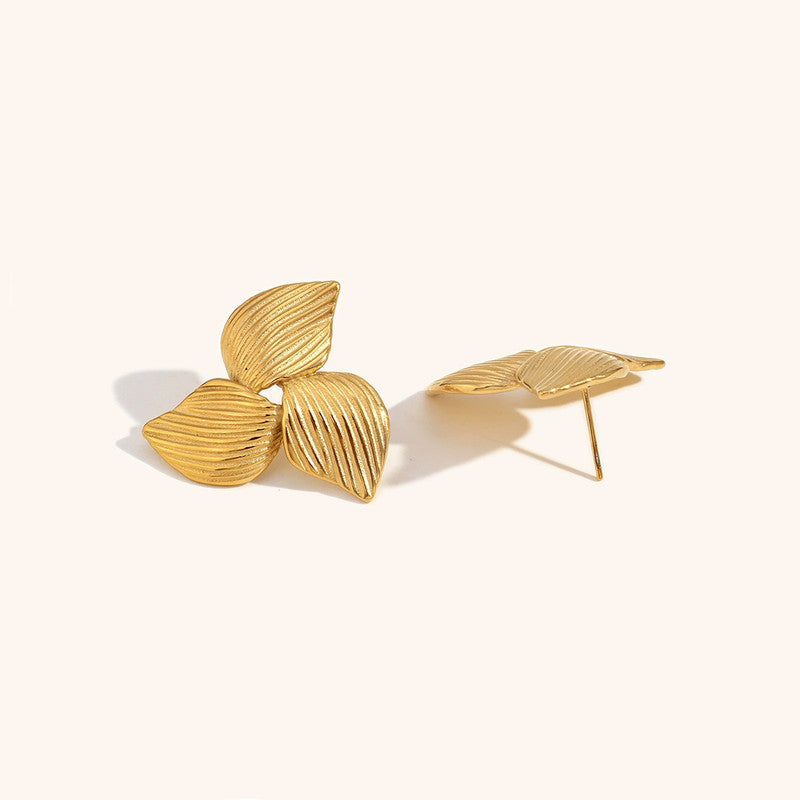 Gold-Plated Anti Tarnish Stainless Steel Triangular Stud Earrings