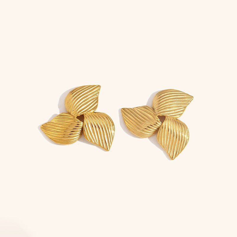 Gold-Plated Anti Tarnish Stainless Steel Triangular Stud Earrings