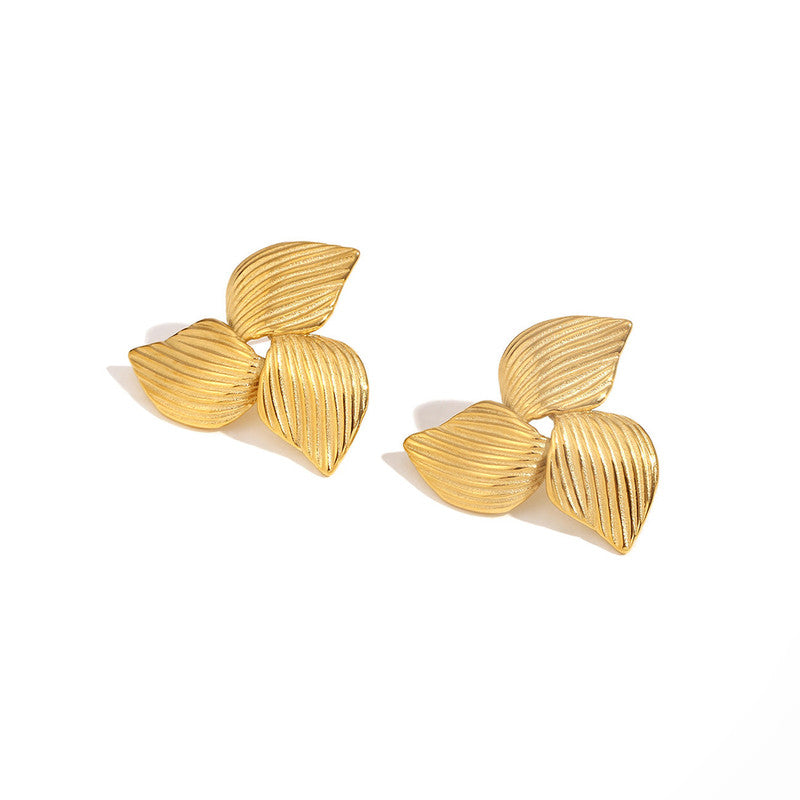 Gold-Plated Anti Tarnish Stainless Steel Triangular Stud Earrings