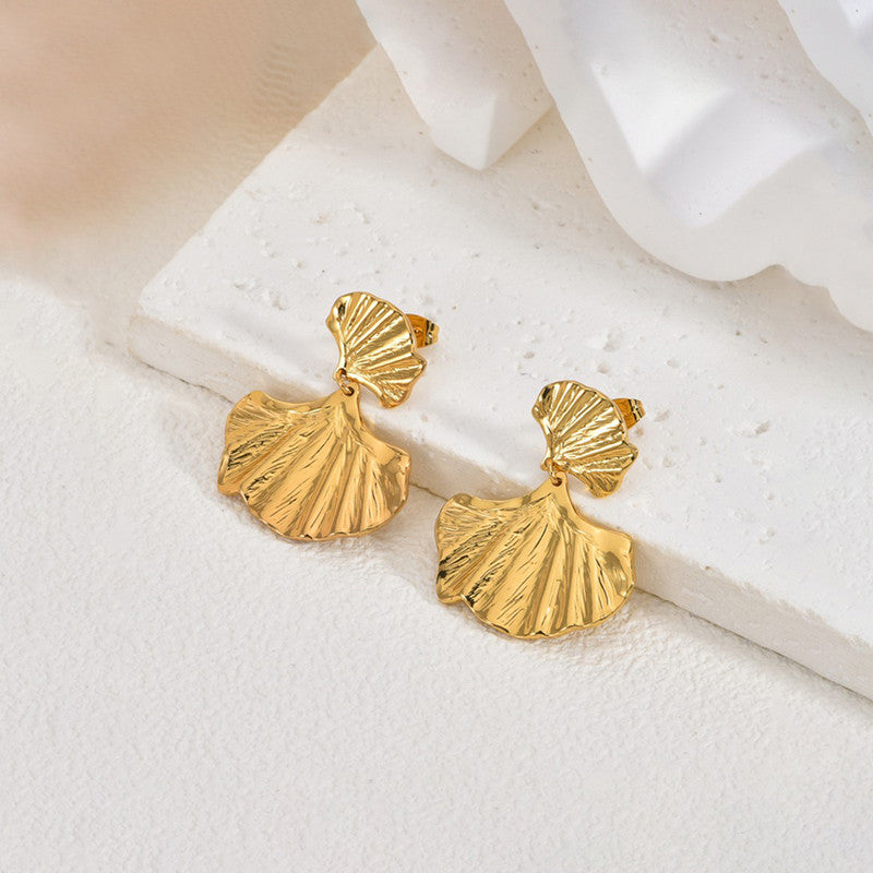 Gold-Plated Anti Tarnish Stainless Steel Quirky Drop Earrings