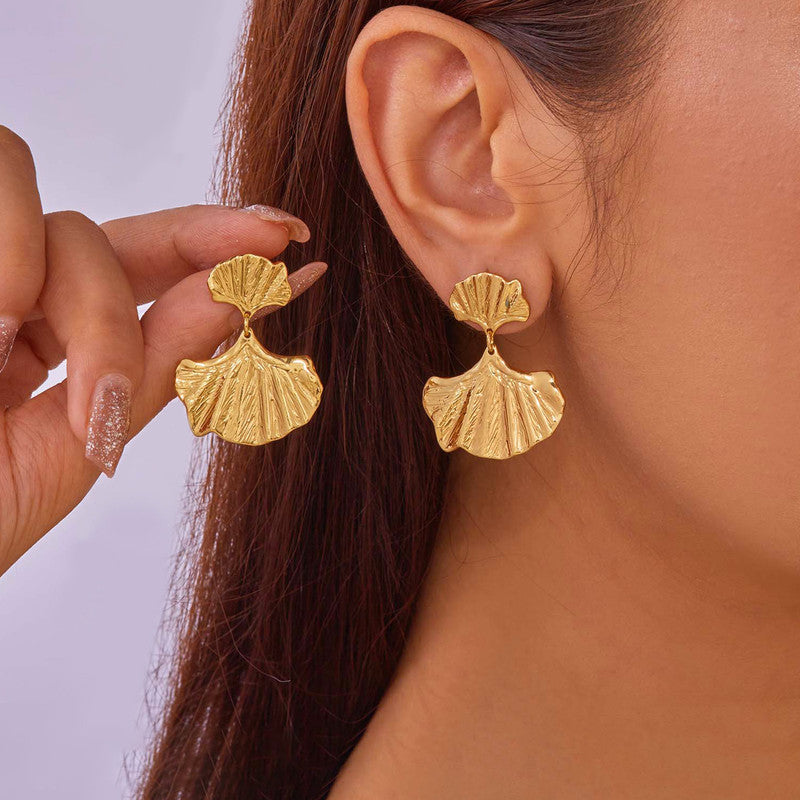 Gold-Plated Anti Tarnish Stainless Steel Quirky Drop Earrings