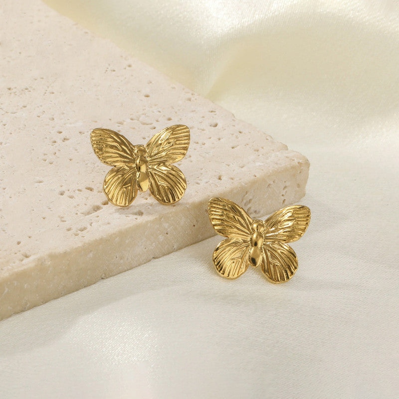 Gold Plated Anti Tarnish Butterfly Themed Earrings For Girls Women