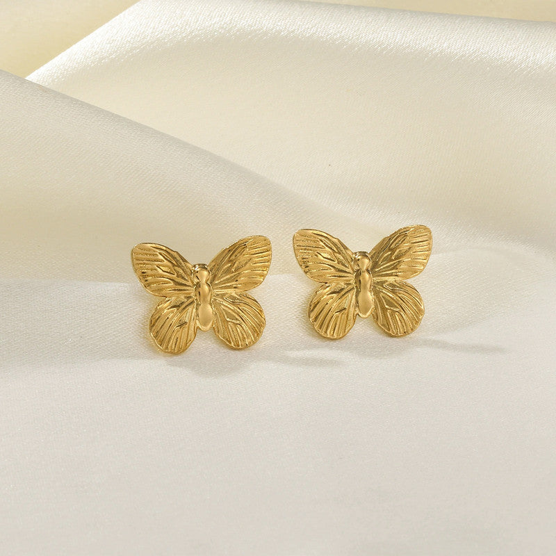 Gold Plated Anti Tarnish Butterfly Themed Earrings For Girls Women