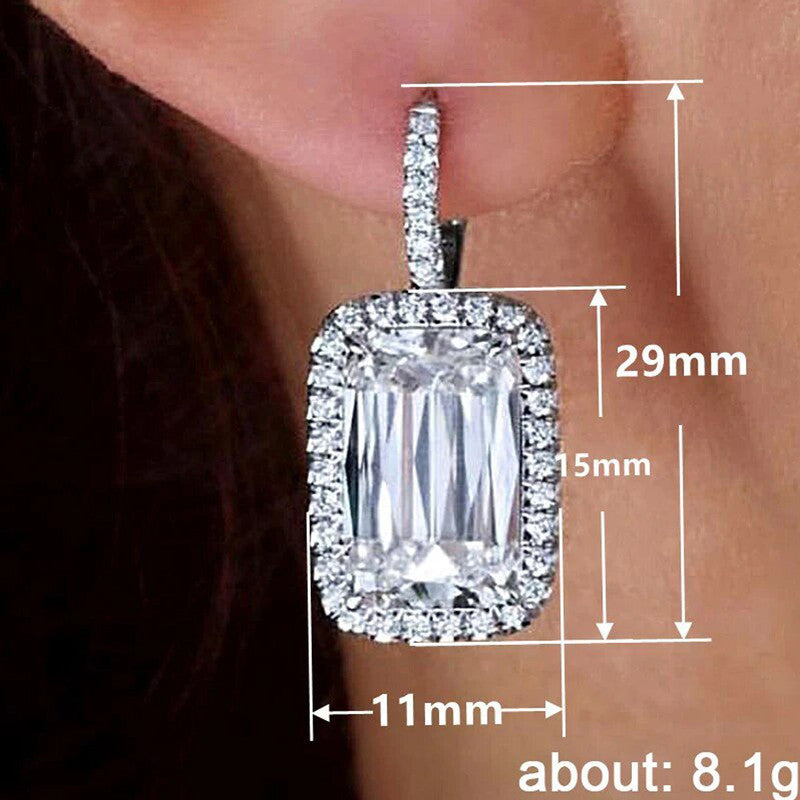 Silver Plated AD Studded Geometric Crushed Ice Cut Hoops Earrings