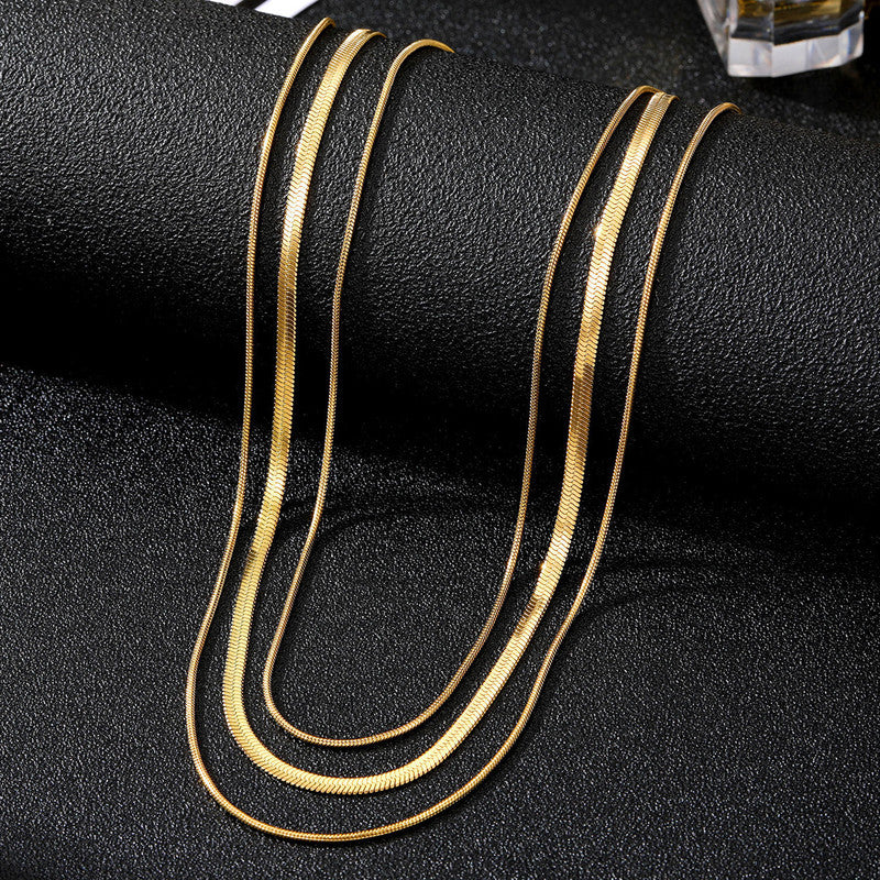 Gold-Plated Anti Tarnish Chain Layered Necklace