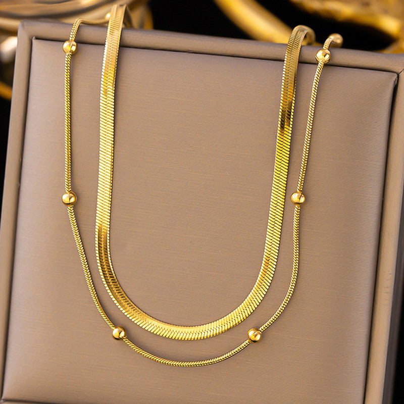 Gold-Plated Anti Tarnish Chain Layered Necklace