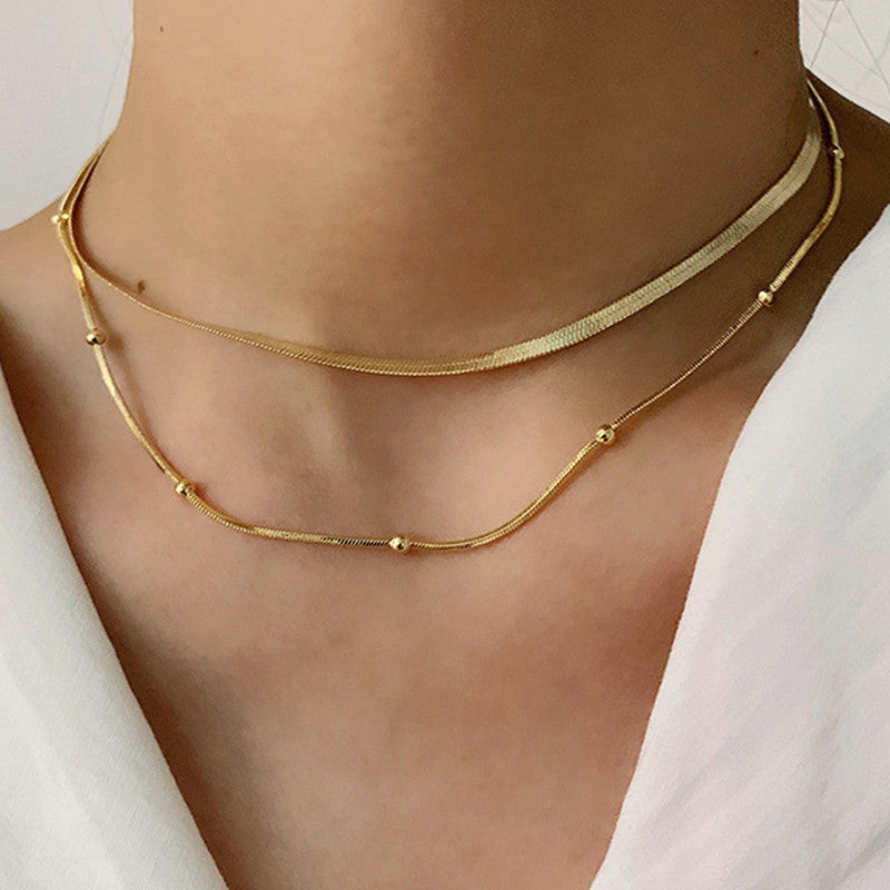 Gold-Plated Anti Tarnish Chain Layered Necklace