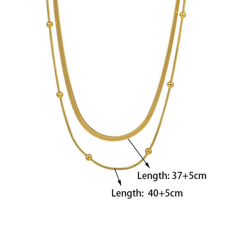 Gold-Plated Anti Tarnish Chain Layered Necklace