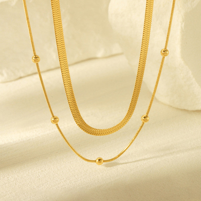 Gold-Plated Anti Tarnish Chain Layered Necklace