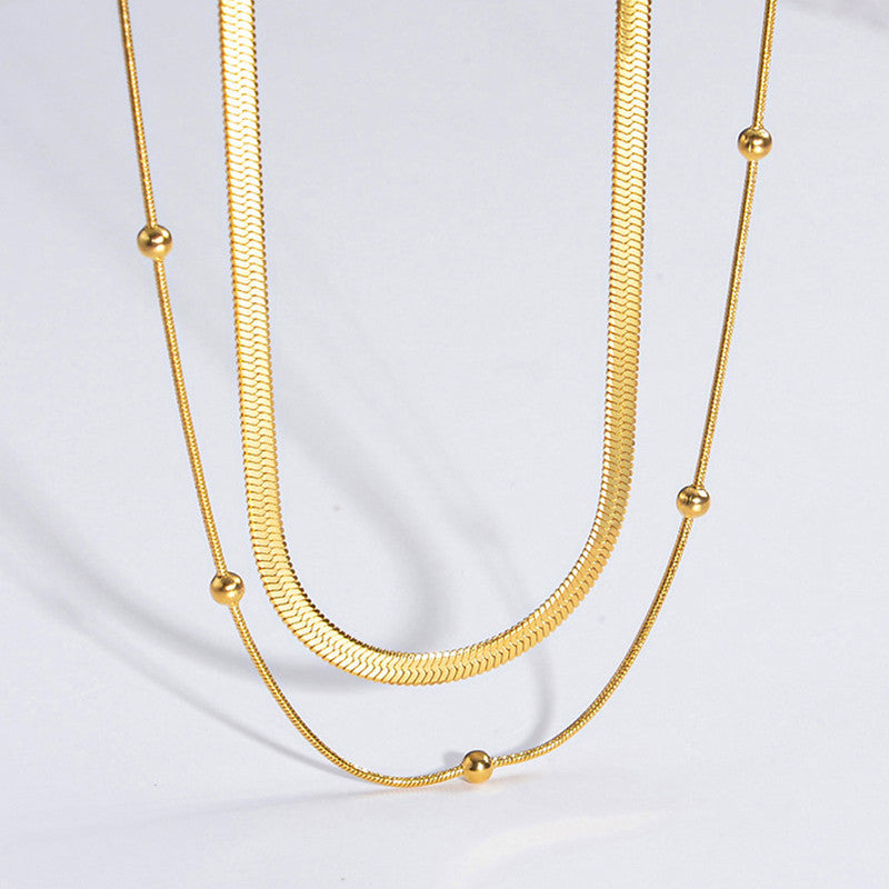 Gold-Plated Anti Tarnish Chain Layered Necklace