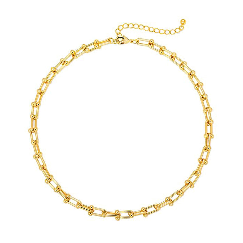 Gold Plated Anti Tarnish Stainless Steel Rope Themed Contemporary Necklace (Thin Chain)