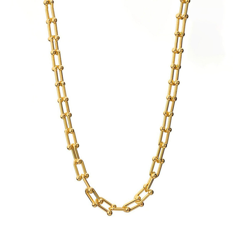 Gold Plated Anti Tarnish Stainless Steel Rope Themed Contemporary Necklace (Thin Chain)