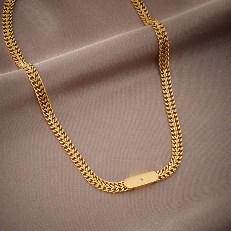 Gold Plated Stainless Steel Anti Tarnish Geometric Necklace