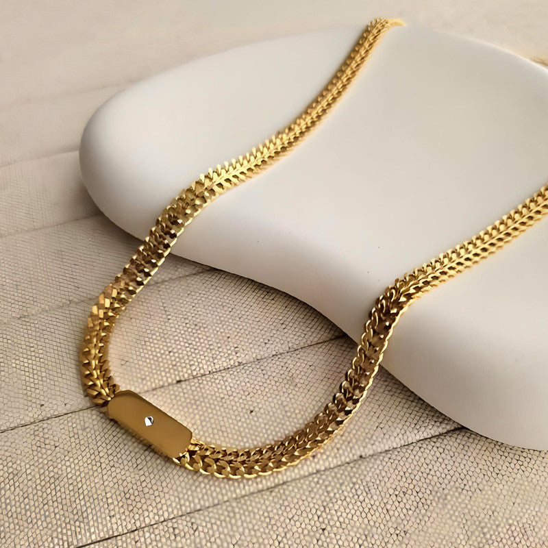 Gold Plated Stainless Steel Anti Tarnish Geometric Necklace