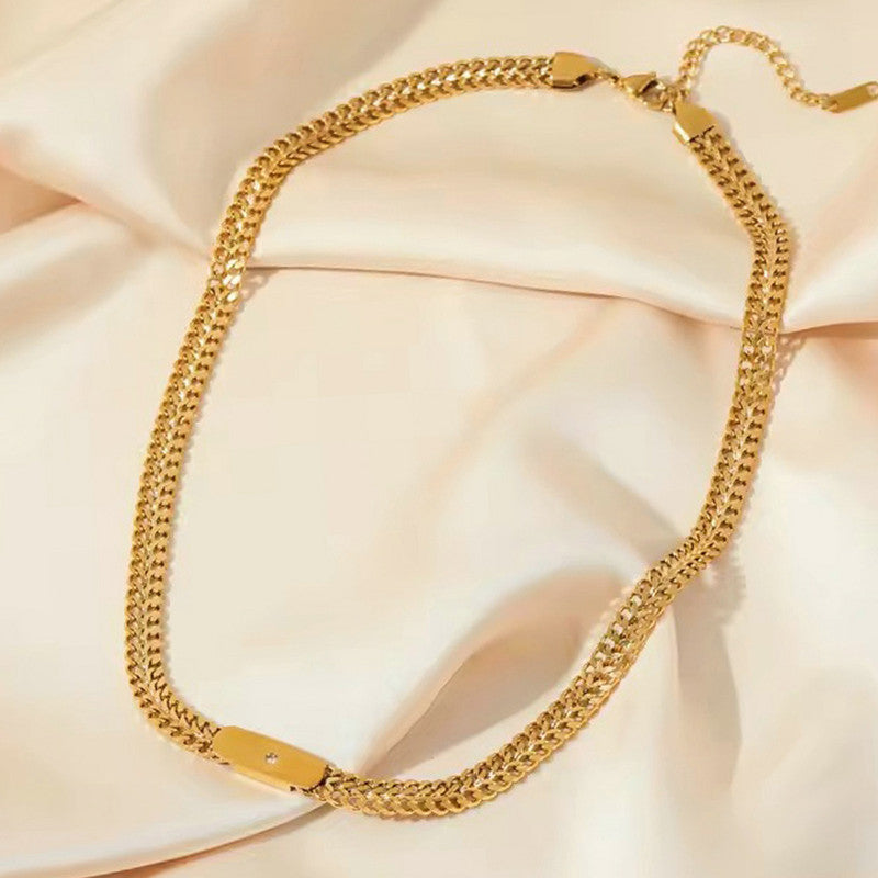Gold Plated Stainless Steel Anti Tarnish Geometric Necklace