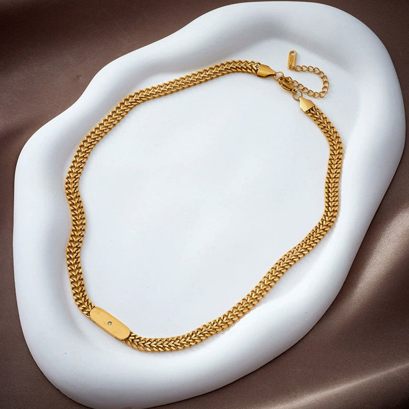 Gold Plated Stainless Steel Anti Tarnish Geometric Necklace