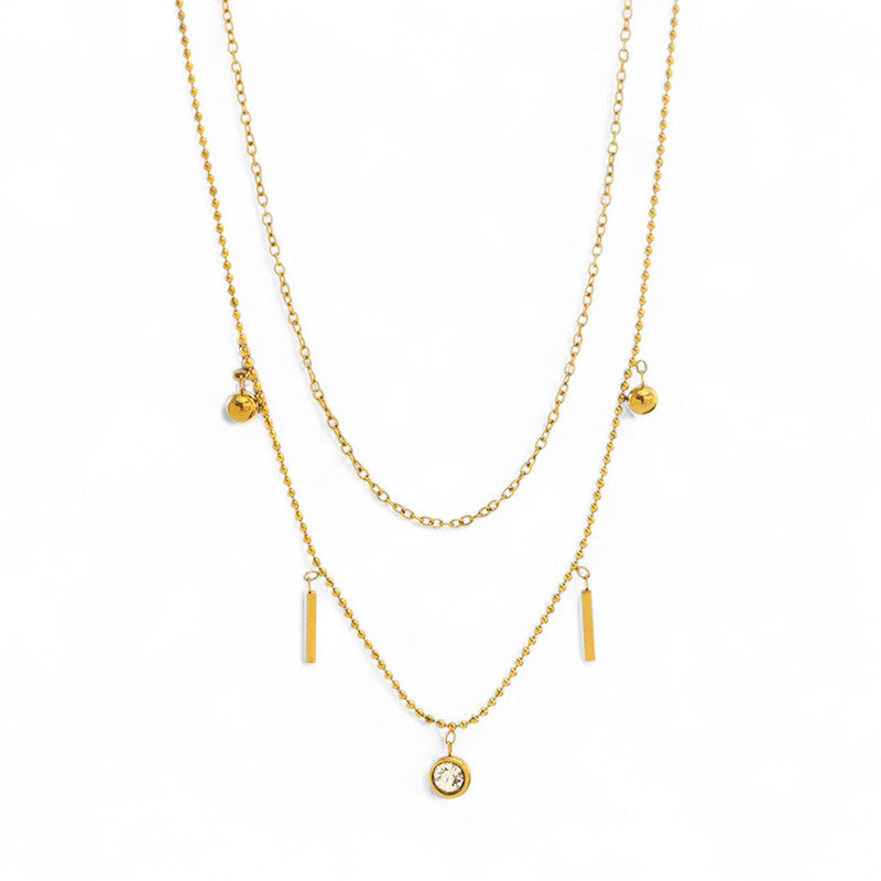 Gold Plated Anti Tarnish Stainless Steel Geometrical Necklace