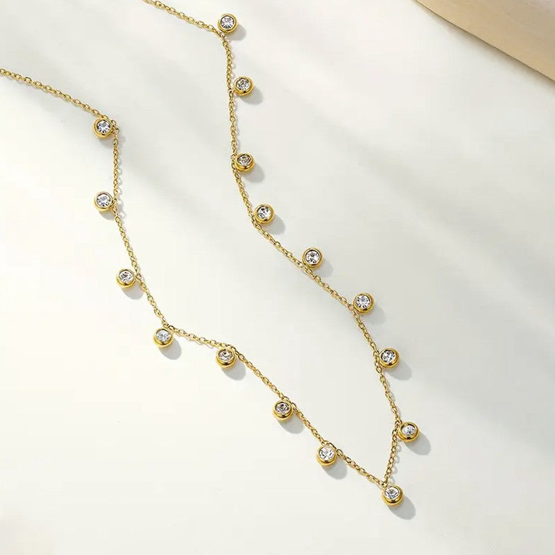 Gold Plated Anti Tarnish Stainless Steel Geometrical Necklace