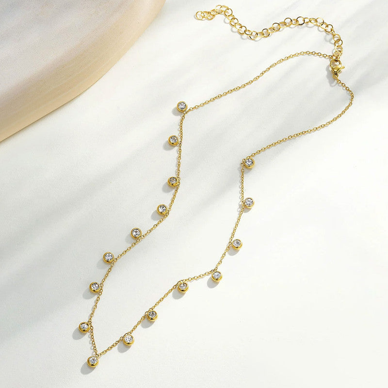 Gold Plated Anti Tarnish Stainless Steel Geometrical Necklace