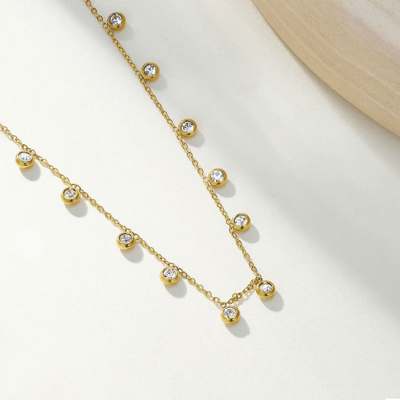 Gold Plated Anti Tarnish Stainless Steel Geometrical Necklace