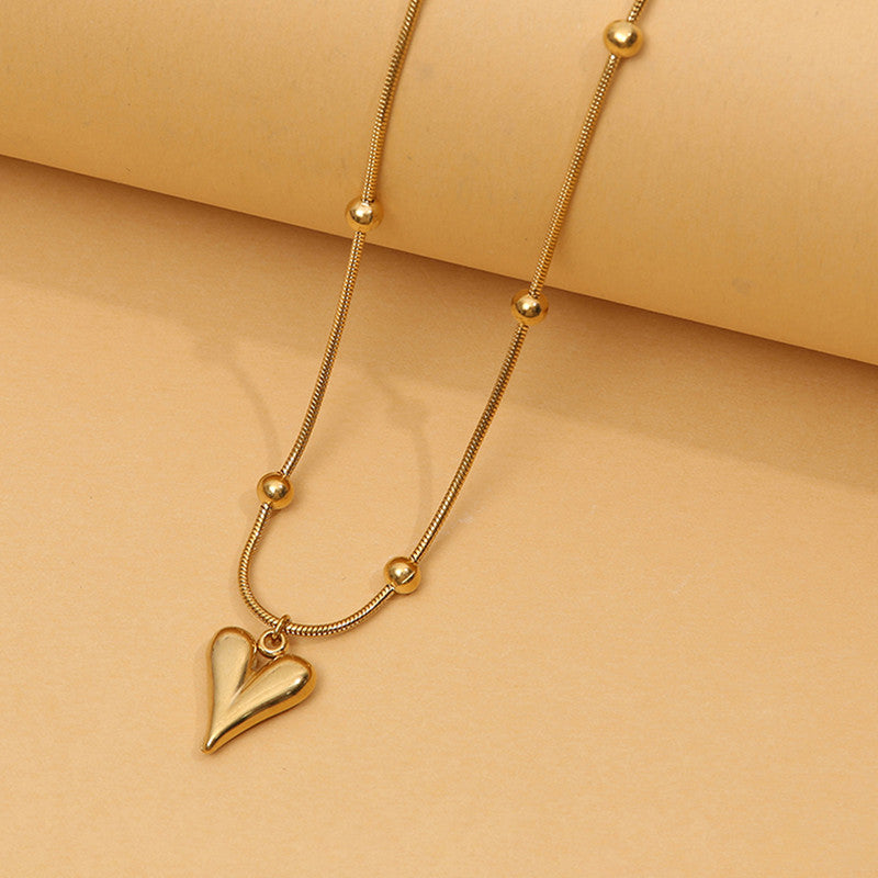 Gold-Plated Anti Tarnish Heart themed Stainless Steel Pendant