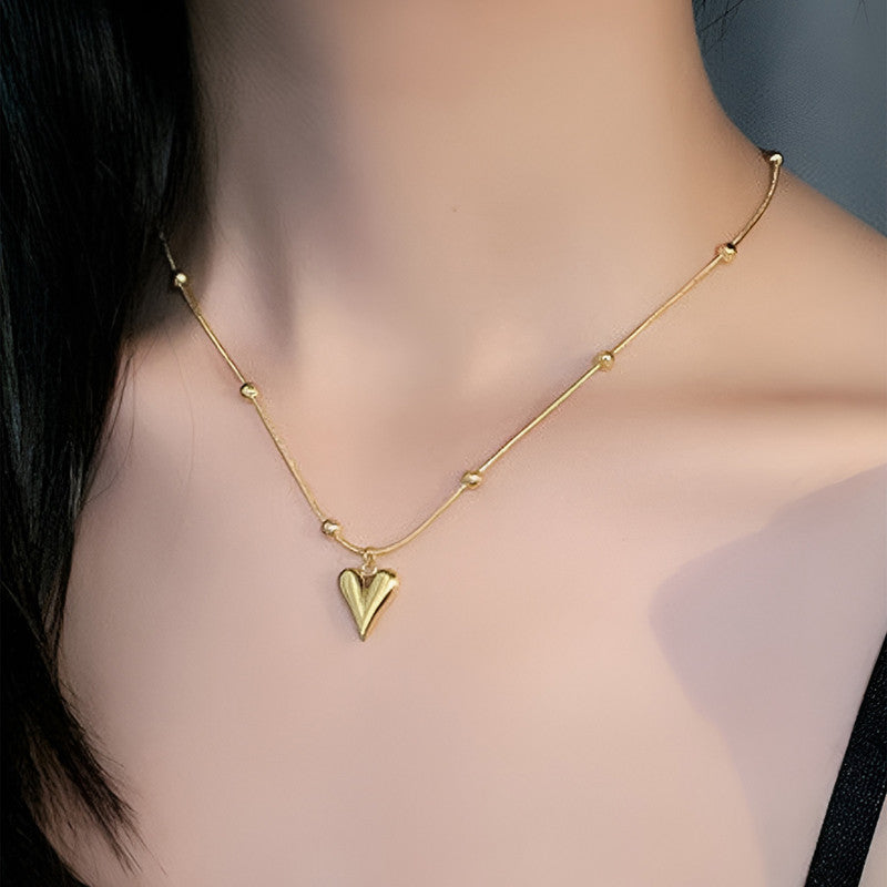 Gold-Plated Anti Tarnish Heart themed Stainless Steel Pendant