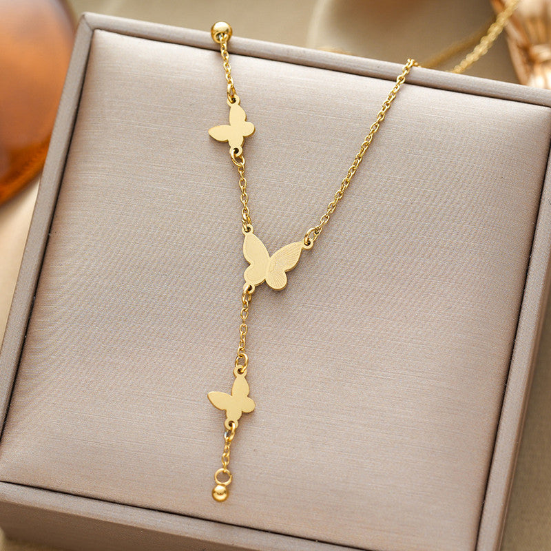 Gold-Plated Anti Tarnish Butterfly Themed Pendant