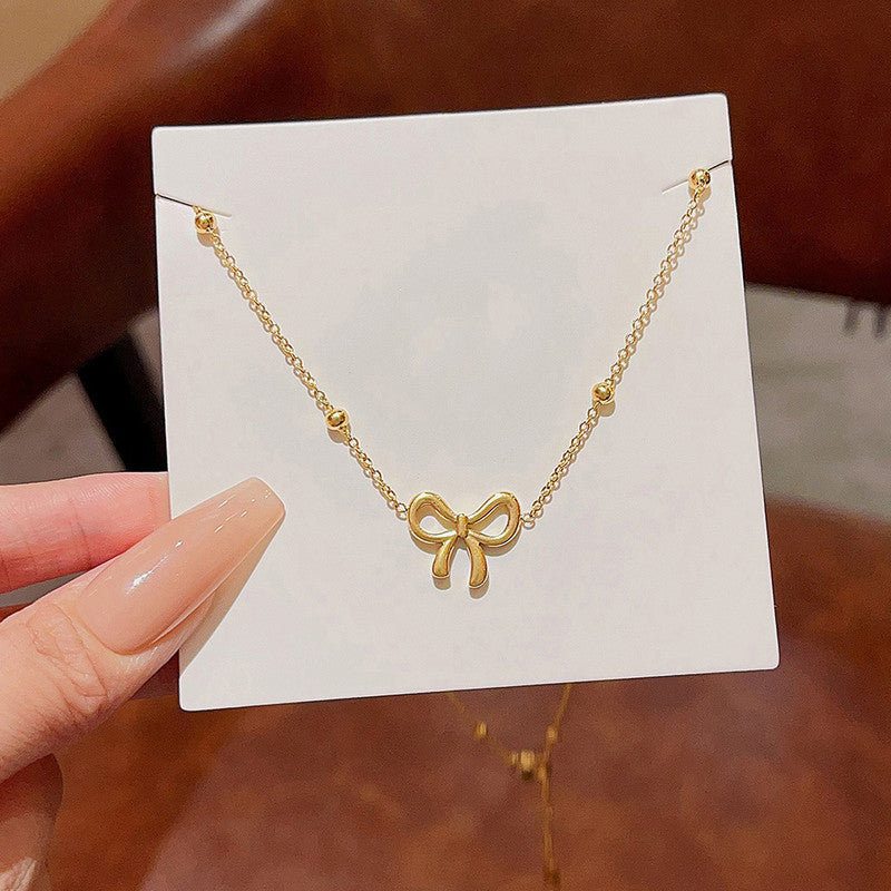 Gold-Plated Anti Tarnish Infinity Bow Pendant