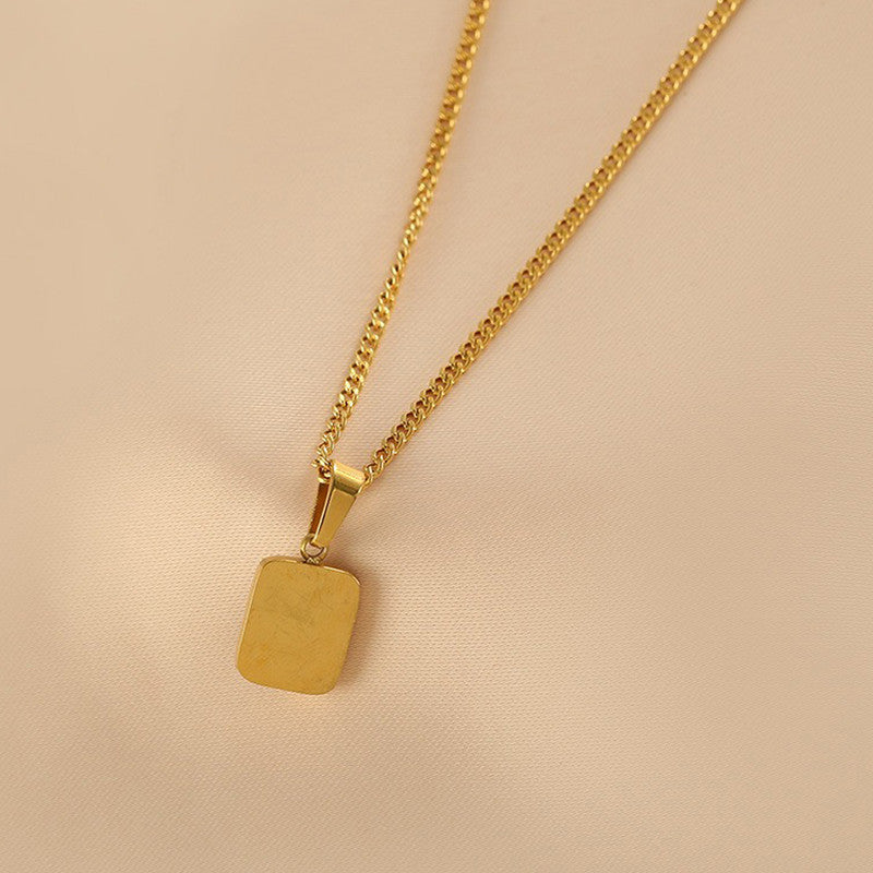 Gold-Plated Anti Tarnish Green Geometric Pendant