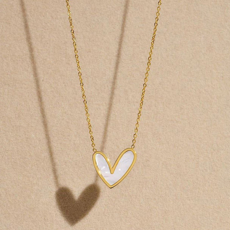 Gold-Plated Anti Tarnish Heart Themed MOP Pendant