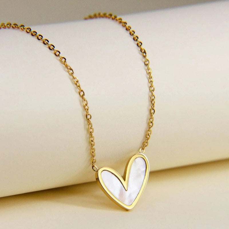 Gold-Plated Anti Tarnish Heart Themed MOP Pendant