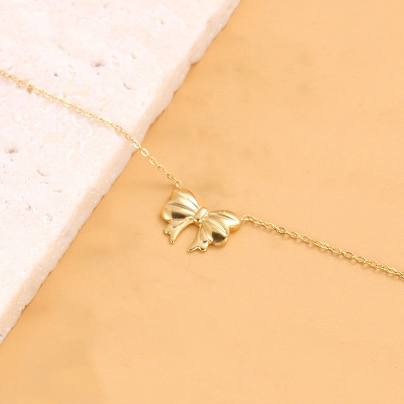 Gold-Plated Anti Tarnish Bow Pendant