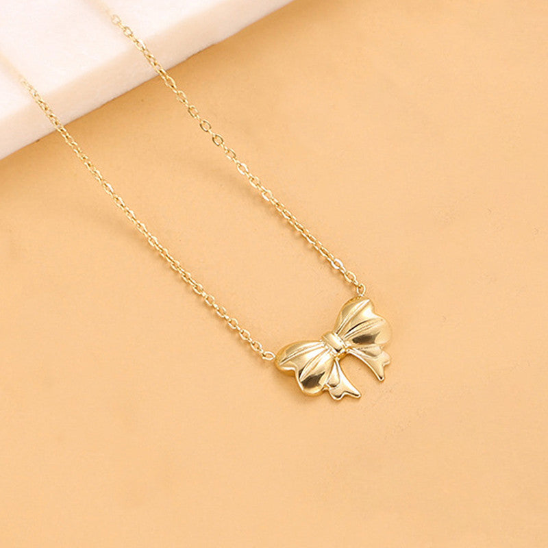 Gold-Plated Anti Tarnish Bow Pendant