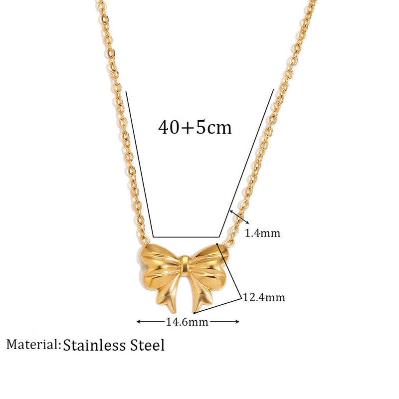 Gold-Plated Anti Tarnish Bow Pendant