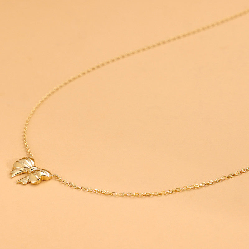 Gold-Plated Anti Tarnish Bow Pendant