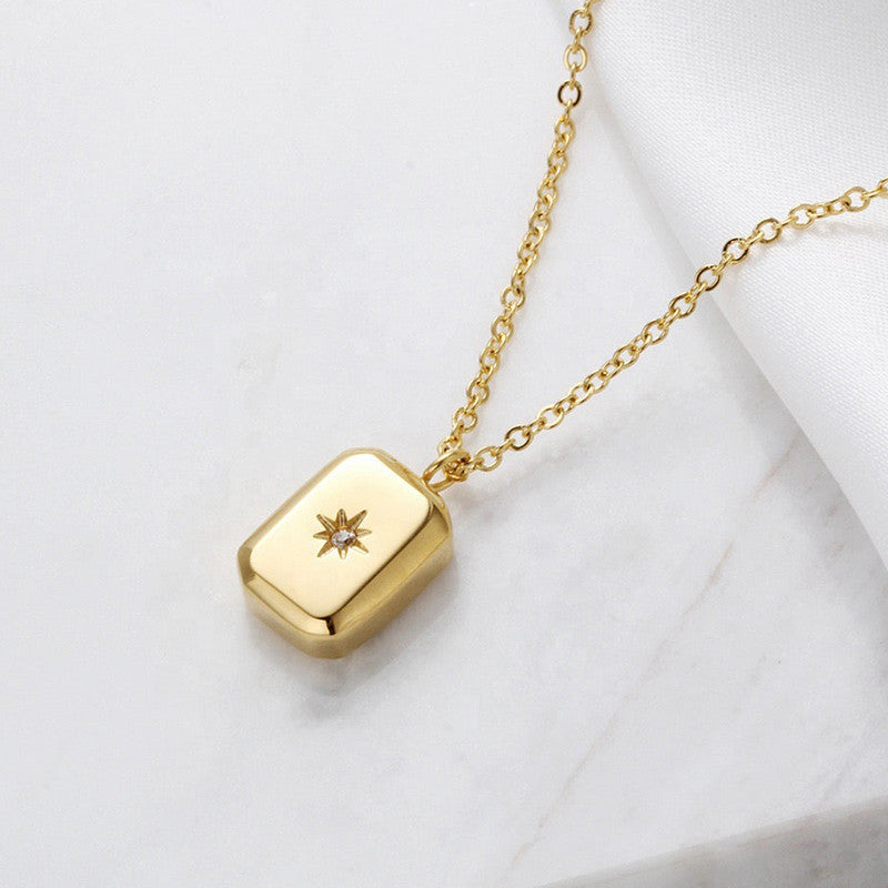 Gold-Plated Anti Tarnish Gold-Toned Star themed Geometric Pendant