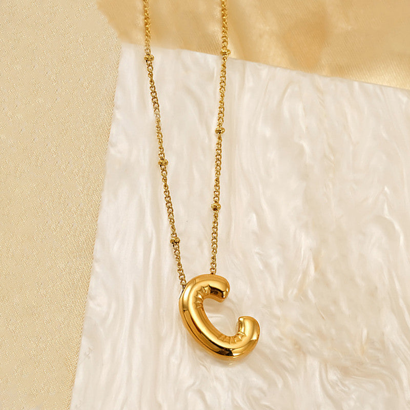 Gold Plated Anti Tarnish Stainless Steel Alphabetical Pendant
