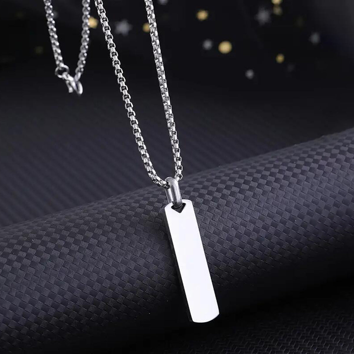 Silver Plated Stainless Steel Anti Tarnish Rectangular Hip Hop Party Pendant For Men