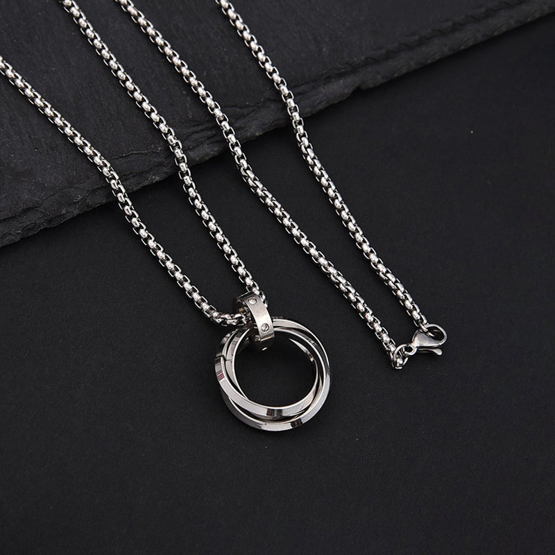 Buy Silver Plated Stainless Steel Anti Tarnish Triple Rings Circular ...