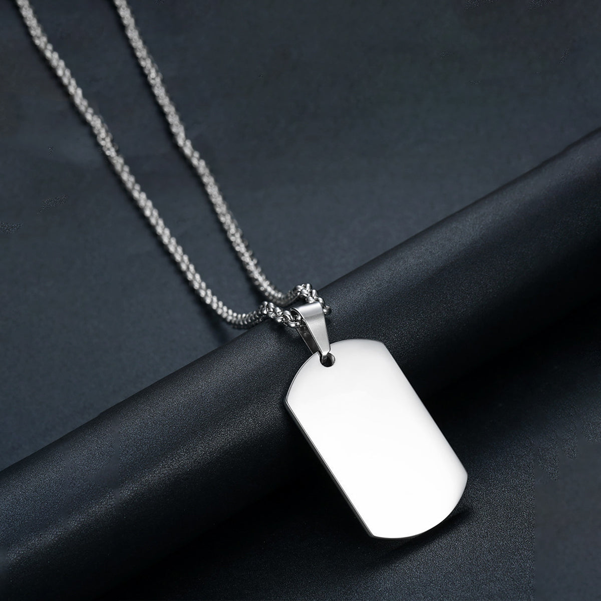 Silver Plated Stainless Steel Anti Tarnish Rectangular Hip Hop Party Pendant For Men