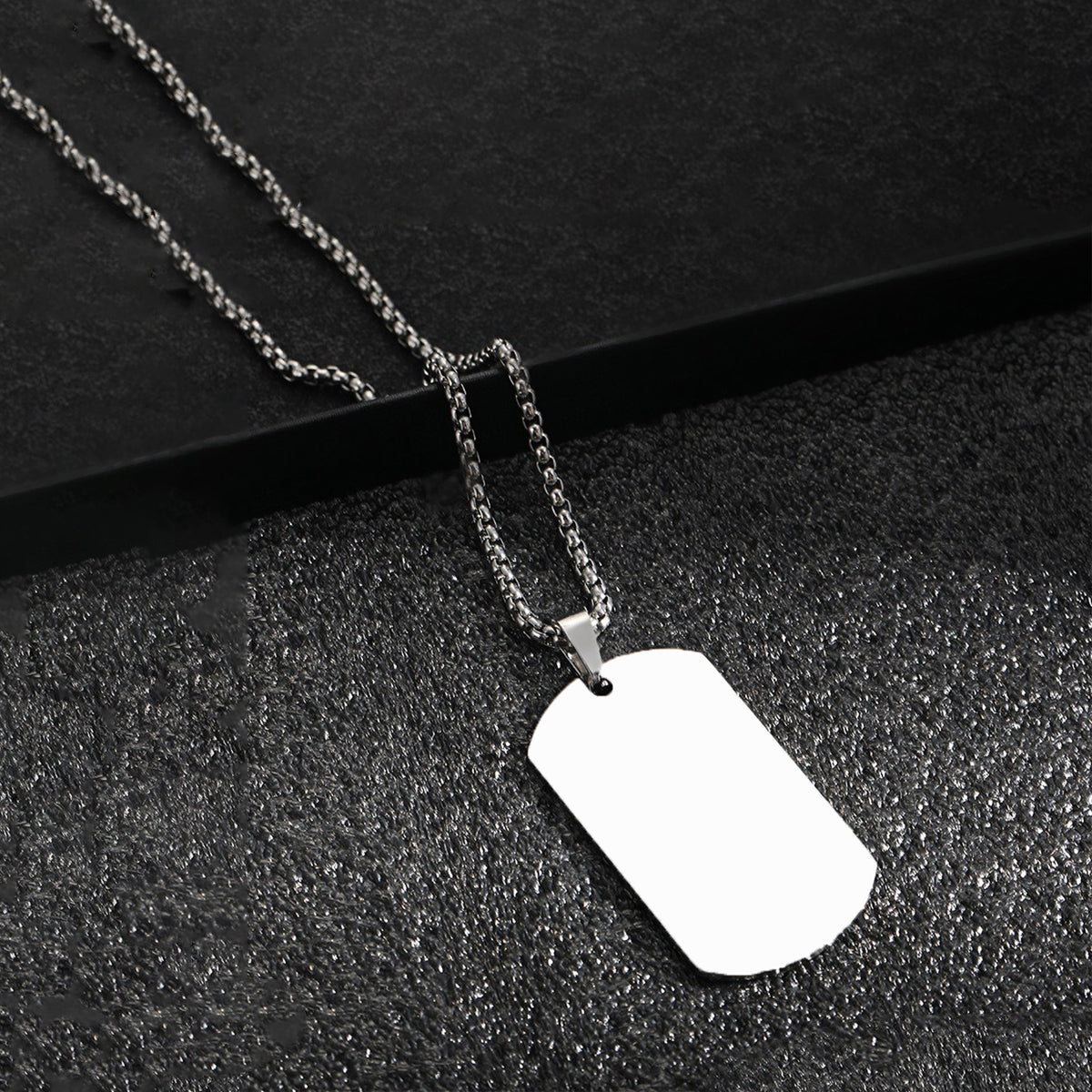 Silver Plated Stainless Steel Anti Tarnish Rectangular Hip Hop Party Pendant For Men